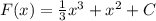 F(x)= \frac{1}{3} x^3+x^2+C