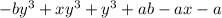 -by^3+xy^3+y^3+ab-ax-a