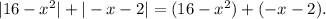 |16-x^2|+|-x-2|=(16-x^2)+(-x-2).