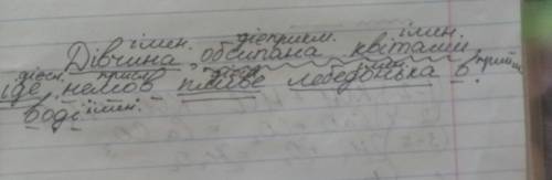 Дівчина обсипана квітами іде немов пливе лебедонька в воді повний сентаксичний розбір