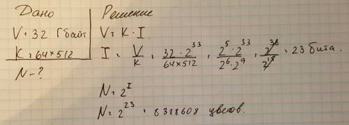 Изображение размером 64 на 512 пикселей занимает 32 гигабайта памяти каково максимально возможное чи