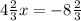 4 \frac{2}{3}x = - 8 \frac{2}{3}