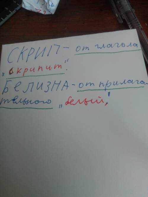 От какого слова образовано слово скрип и белизна?