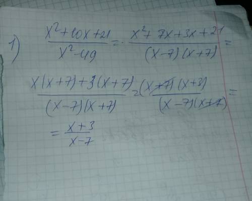 X^2+10x+21/x^2-49 решите отношение x^2-9x+18/x^2-36 x^2-3x-4/(x-4)^2 x^2-2x-15/x^2 +9x+18 решите ура