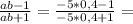 \frac{ab-1}{ab+1} = \frac{-5*0,4-1}{-5*0,4+1} =