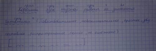 Синтаксический разбор (не члены предложения, а его характеристика): хороший язык научной работы не з