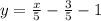 y = \frac{x}{5} - \frac{3}{5} - 1