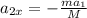 a_{2x} = -\frac{ma_1}{M}