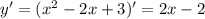y'=(x^2-2x+3)'=2x-2