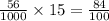 \frac{56}{1000} \times 15 = \frac{84}{100}