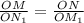 \frac{OM}{ON_1} = \frac{ON}{OM_1}