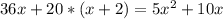 36x+20*(x+2)=5x^{2}+10x