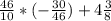 \frac{46}{10}*(-\frac{30}{46})+4\frac{3}{8}