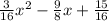 \frac{3}{16} x^{2} - \frac{9}{8}x+ \frac{15}{16}