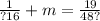 \frac{1}{?16 } + m = \frac{19}{48?}