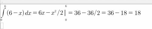 Найдите площадь ограниченную линиями: y=x; y=6; x=0 (через интеграл)