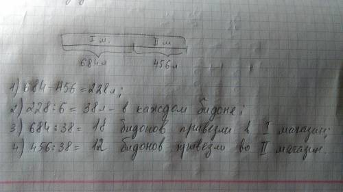 Реши и сравни их решения. 1)в один магазин 18 одинаковых бидонов молока,а в другой 12 таких же бидон