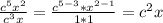 \frac{ c^{5} x^{2} }{ c^{3} x} = \frac{ c^{5-3} * x^{2 - 1}}{1 *1} = c^{2} x