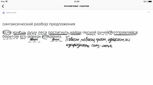 Синтаксический разбор предложения если хоч..ш.. душу леса постигнуть найди лесной ручей и отправляйс