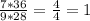 \frac{7*36}{9*28} = \frac{4}{4} =1