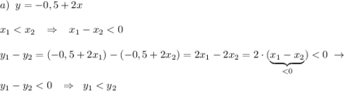 a)\; \; y=-0,5+2x\\\\x_1