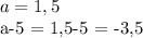 a =1,5 &#10;&#10;a-5 = 1,5-5 = -3,5