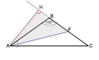 Вравнобедренном треугольнике abc с основанием ac проведены биссектриса af и высота ah. найдите углы