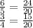 \frac{6}{5} = \frac{24}{20} \\ \frac{3}{4} = \frac{15}{20}