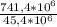 \frac{741,4*10^{6}}{45,4*10^{6}}