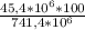 \frac{45,4*10^{6}*100}{741,4*10^{6}}