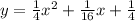 y= \frac{1}{4} x^{2} + \frac{1}{16} x+ \frac{1}{4}