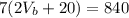 7(2 V_{b} +20)=840