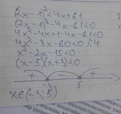 Решите неравенства с графика соответсвующей квадратичной функции 1) (2x-1)^2< 4x+61 2)-3(x^2+1)&g