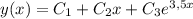 y(x) = C_1+C_2x+C_3e^{3,5x}