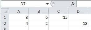 A1-3 b1-6 a2-4 b2-2 c1 =a1+2*b1 d2=a2^2+b2 1)чему равно значение вычисляемое по формуле в ячейке c1