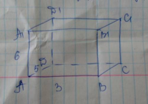 Найти s боковое прямоугольного параллелепипеда если ab=3 ad=5 bb1=6