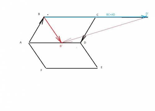Abcd и adef - параллелограммы. укажите такой вектор а,что cd+ab+bc+ad + a=af.