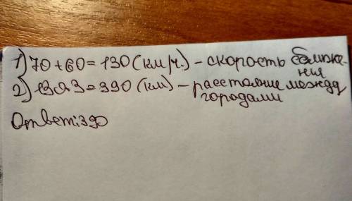Из двух городов на встречу друг другу одновремено выйхвли 2 машины . скоррость одной 48 км ч а друго
