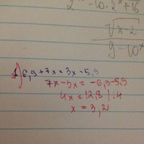 1. 6,9+7x=3x-5,9 2. 3y+4,1=y-0,5 3. 2 (3x-1)+6 (1+x)=2 4. 14x+8=53-x 5. 3,7x-0,8=4,2+1,2x 6. 11,2x-3