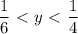 \displaystyle \frac{1}{6}\ \textless \ y\ \textless \ \frac{1}{4}