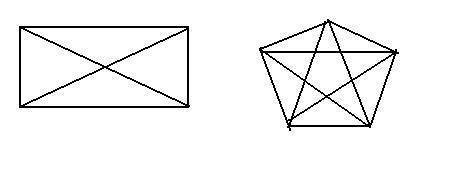 Наертите в тетрадь етрехугольник и пятиугольник. в каждом многоугольнике проведите все диагонали и з