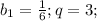 b_{1} = \frac{1}{6} ; q = 3;