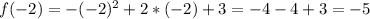 f(-2)= -(-2)^{2} +2*(-2)+3 = -4 -4+3 = -5