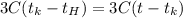 3C (t_{k} - t_{H})=3C(t-t_{k} )