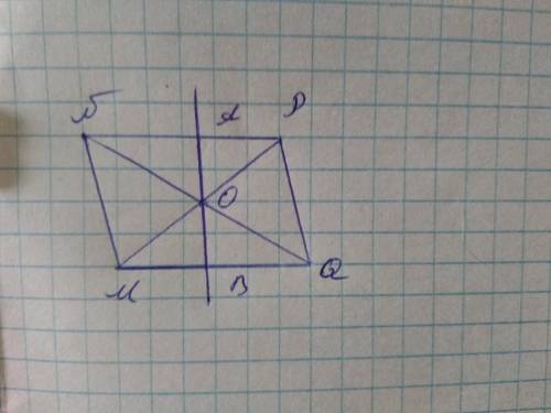 Впараллелограмме mnpq через точку о пересечения диагоналей проходит прямая , пересекающая np и mq в