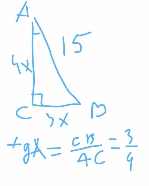 Втреугольнике авс угол с равен 90°, ав = 15, tg а = три четвертых. найдите ас