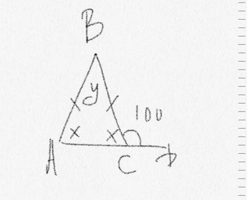Вравнообедренном треугольнике внешний или сложный угол при основания равен 100 градусов. найти углы