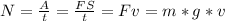 N= \frac{A}{t} = \frac{FS}{t} =Fv=m*g*v