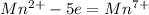 Mn^{2+} - 5e = Mn^{7+}