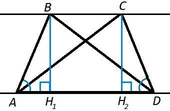 Bc||ad. ab=cd. доказать,что треугольники. abd и dca равны